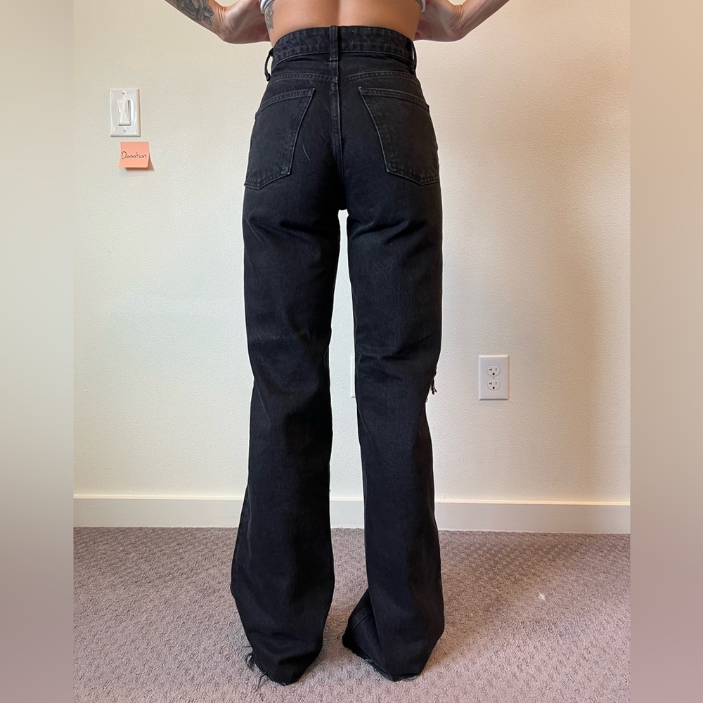Zara Black High-Waist Flared Jeans